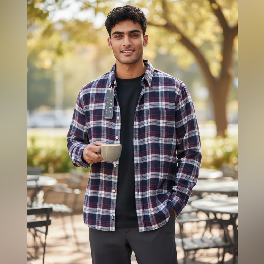 JACHS Plaid Flannel Shirt Mens 2XL NWT | Classic Workwear Soft Warm Style